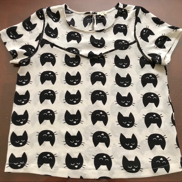 Lily White Tops - Cat Shirt